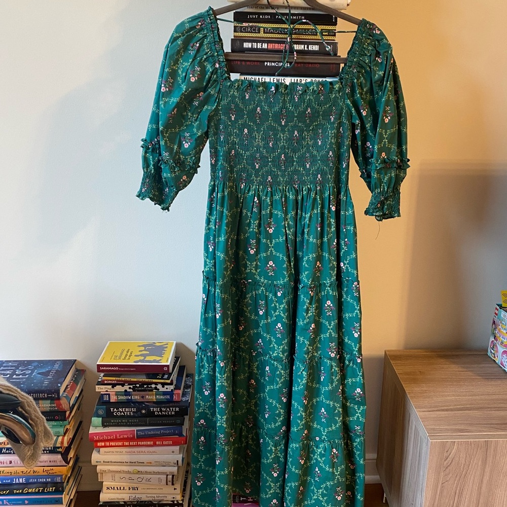 Hill House Home - Nesli Dress Trellis Emerald